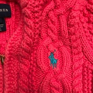 Ralph Lauren Pink Zip-up Sweater